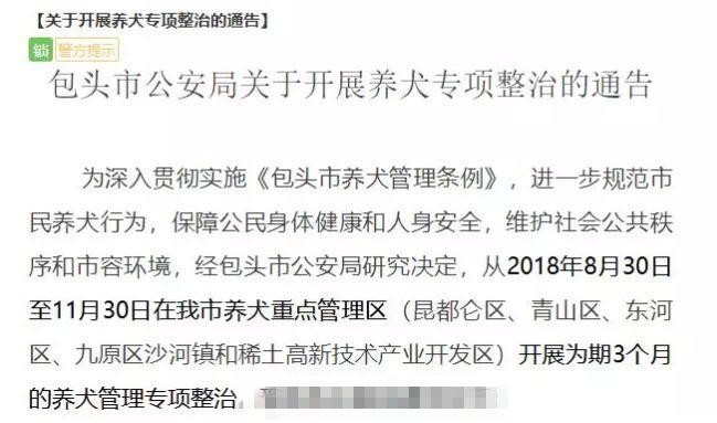 包头宠物主人注意，公安发令必须办理这些手续…